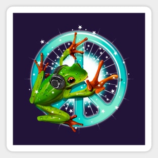 The Peaceful Peace Frog Magnet